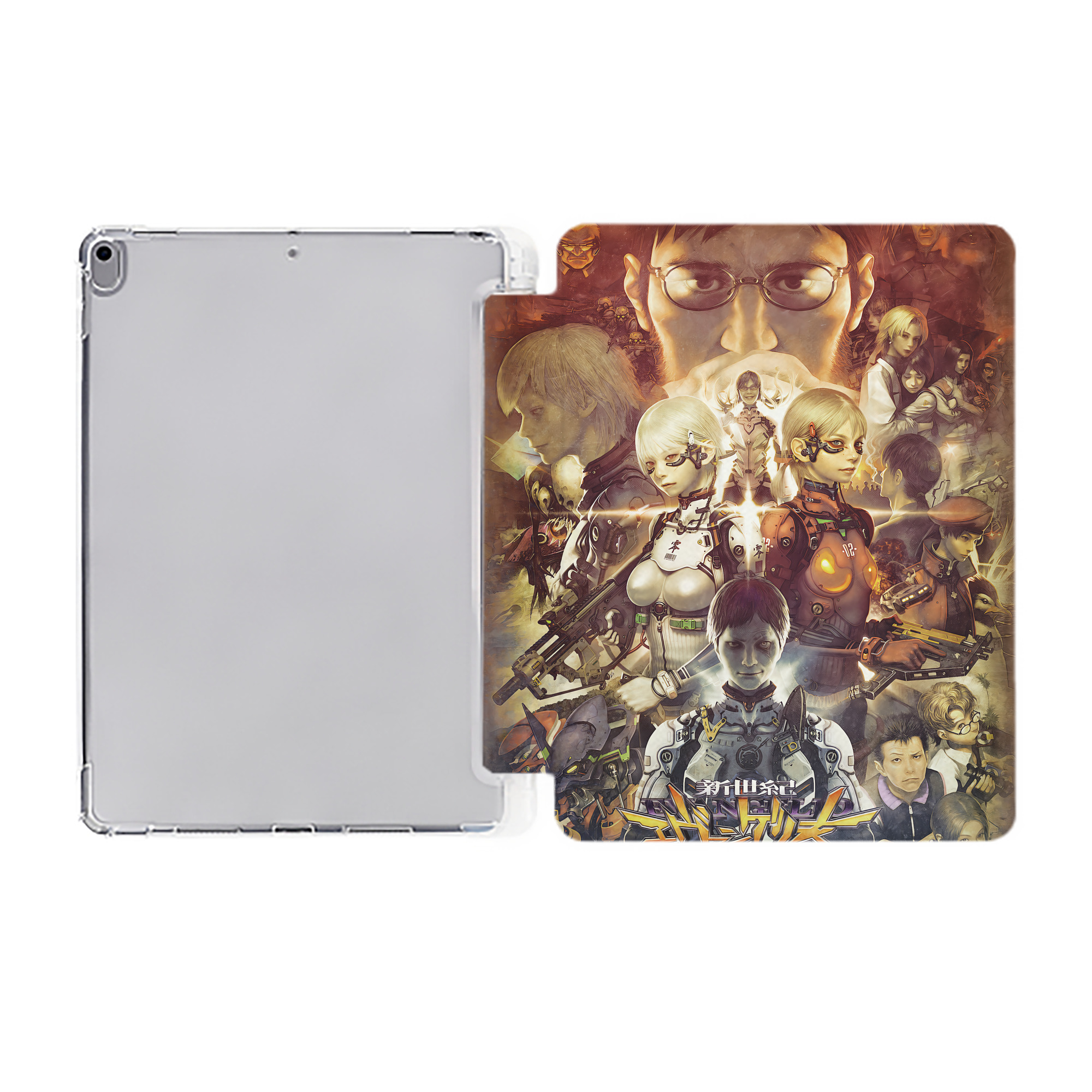（画像用） EVA 新世紀エヴァンゲリオン IPad ケース ペン収納付き 三つ折りスタンド PUレザー×シリコン 対応機種9.5/10.5/10.9インチ